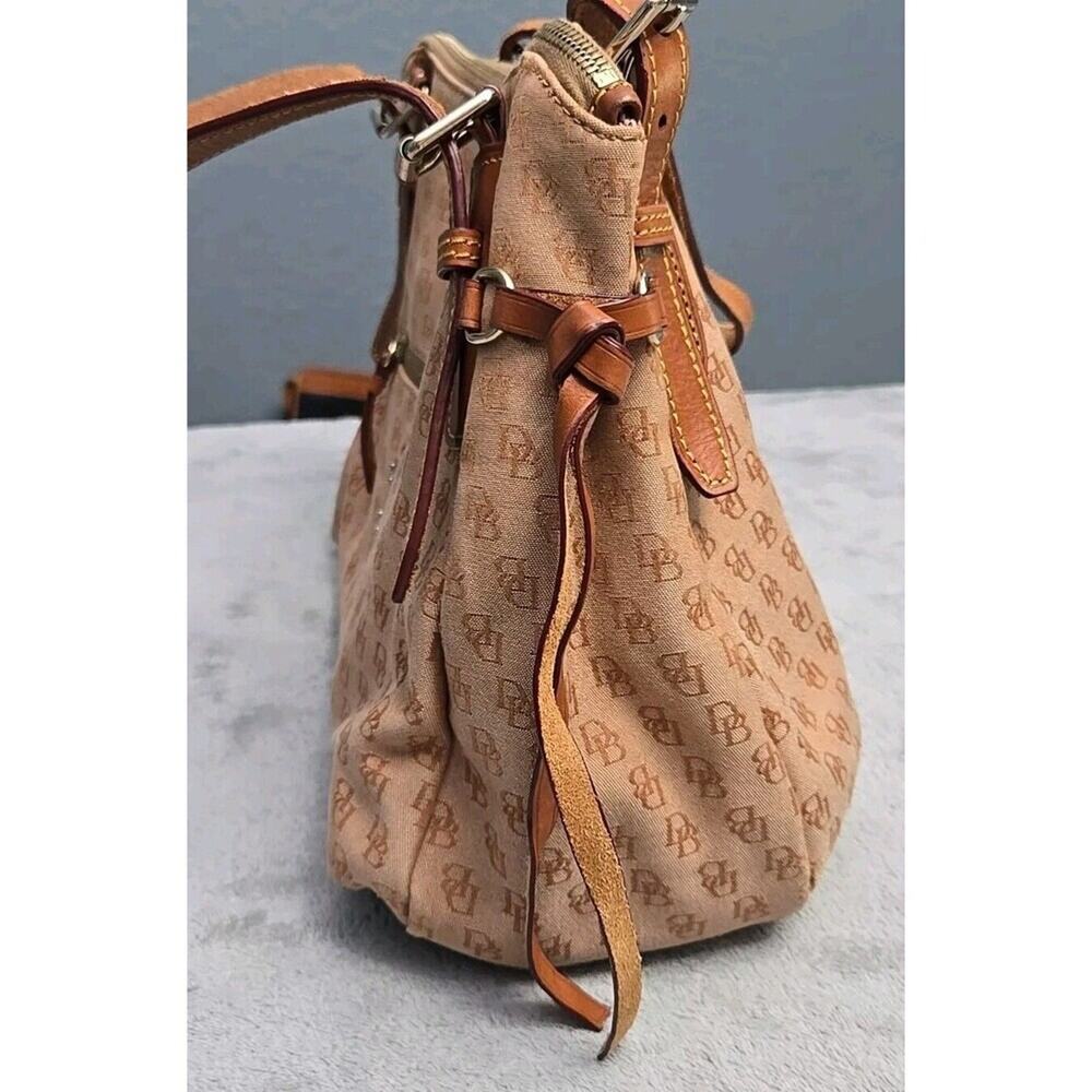✔️Dooney Logo Hobo Jacquard & Leather Shoulder Bag, Nina, EUC - Picture 6 of 16